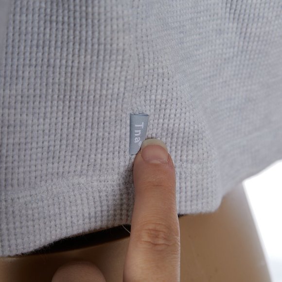 TNA Aritzia Gray Cotton Waffleknit Sweater Women's Size Small - Picture 6 of 10